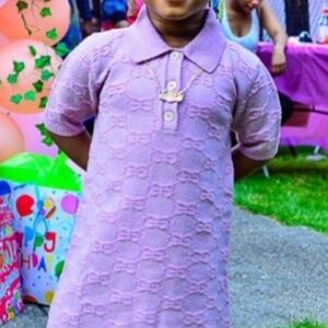 Toddler girls pink Gucci monogram dress